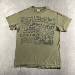Vintage Kerusso God Christian Jesus Names T-Shirt Men's Olive Size Small